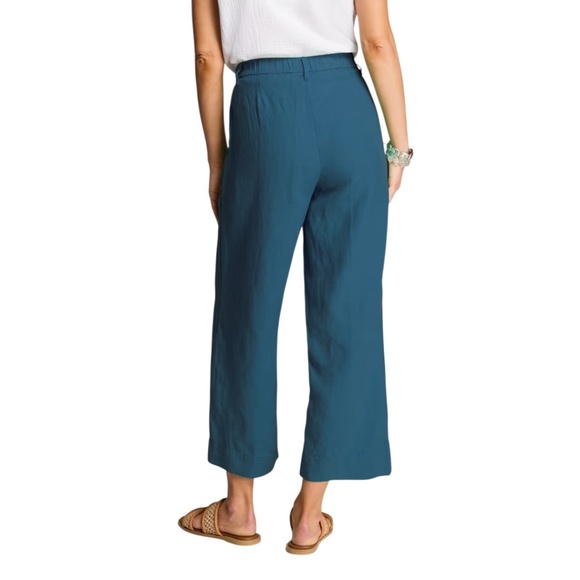 J.JILL LINEN CREASED-FRONT WIDE-LEG PANTS MEDIUM - Picture 2 of 4